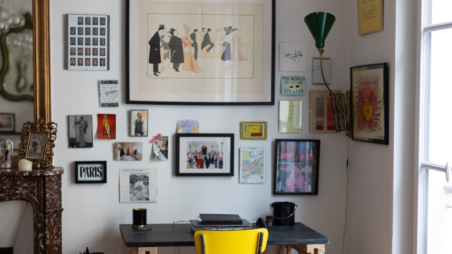 Small Paris Apartment Full of Charm, Vintage Pieces, and Funky Art